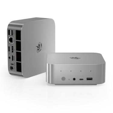 Imagem de Beelink Mini PC SER8, AMD Ryzen 7 8745HS (8C/16T, até 4,9GHz), 32GB DDR5 RAM 1TB PCle4.0 SSD, SER8 Mini Computador Suporte 4K@144Hz, Tirple Display, HDMI+DP, WiFi6, BT5.2, USB4