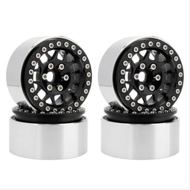 Imagem de MEUS RACING 1.9 Beadlock Wheels Rims Deep-Dish Wheel for Axial SCX10 Traxxas TRX4 Vanquish VS4-10 Redcat Gen8 1/10 RC Crawler Upgrades (Style B, Black)