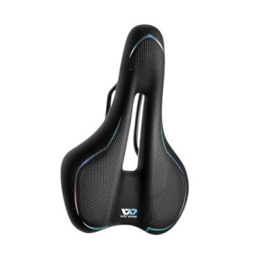 Imagem de Colaxi Selim de bicicleta de montanha confortável para substituição, assento de bicicleta em couro PU para ciclismo, Colorida