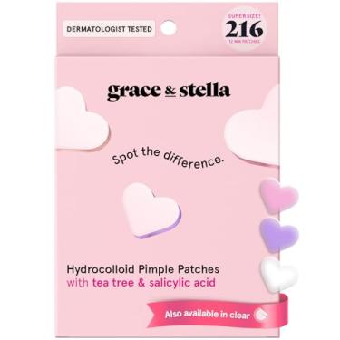 Imagem de grace & stella Remendos de espinhas premiados para rosto – Adesivos para acne testados por dermatologistas – Adesivo hidrocolóide para fugas, espinhas brancas – Tratamento vegano para manchas de acne