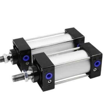 Imagem de SC Bore 32/40/50/63/80/100/125mm Stroke25-1000mm Atuador de pistão de cilindro pneumático de ar padrão de liga de alumínio de ação dupla (curso 350 mm, SC50)