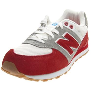 Imagem de New Balance Tênis infantil unissex 574 V1 Resort, Vermelho/branco., 13.5 Little Kid