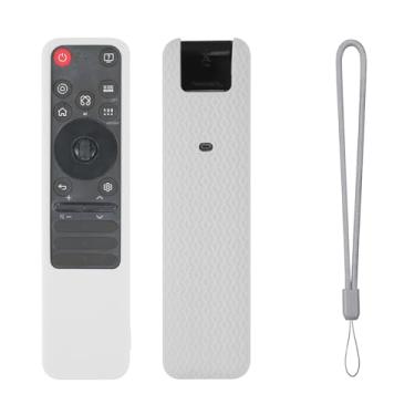 Imagem de Capa de controle remoto para LG MR-25GA, capa protetora de silicone com textura antiderrapante, capa protetora para controle remoto (branca)