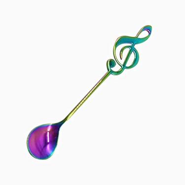 Imagem de Colher de Nota Musical Aço Inoxidável 304 Café Guitarra Sorvete Chá Mesa Polida com Espelho