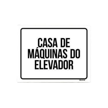 Imagem de Kit 5 Placas Ambiente Casa De Máquinas Do Elevador - Sinalizo.Com