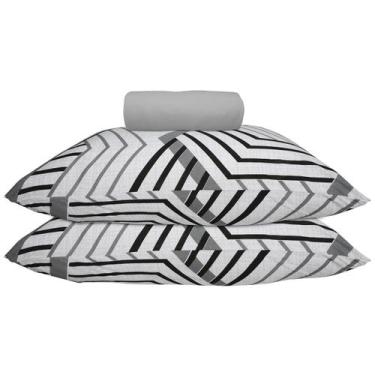 Imagem de Jogo de Lençol KazzaVip Casal Malha 100% Algodão Lençol com Elástico H