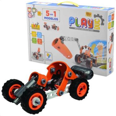 Imagem de Brinquedo de Montar Super Trucks Elétrico 5 em 1 Com 84 Peças Colorido