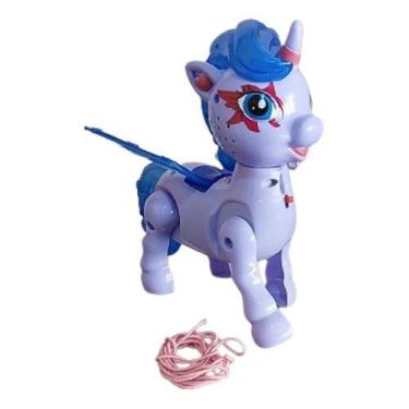 Imagem de Unicórnio Pônei Cavalinho Brinquedo C/som Luz Anda Elétrico - Romã Ata