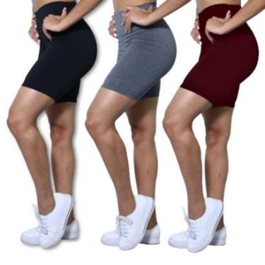 Imagem de Kit 3 Bermudas Plus Size Heide Ribeiro Silver Fitness-Feminino