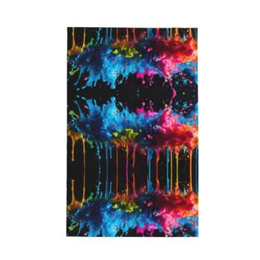 Imagem de XLLingL Toalha de cozinha waffle, estampa de pano de fundo, respingos de tinta, panos de prato de microfibra, para decoração e limpeza de cozinha - 1 peça