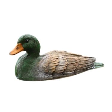 Imagem de RNXRZANK Estatueta de Animal em Resina, Escultura de Animal, Decorativa, Estátua Realista, Boia para Lago, Piscina, Pátio E Acessórios Externos, Pato, Tamanho real