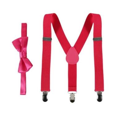 Imagem de Conjunto De Suspensórios Ajustáveis Com Gravata Borboleta Para Criança