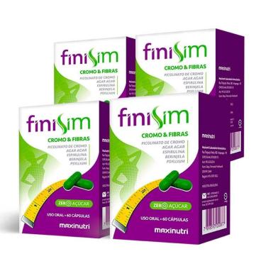 Imagem de Kit 04 Finisim Cromo e Fibras com 60 Cápsulas Maxinutri-Unissex