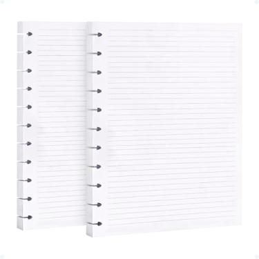 Imagem de Refil De 160 Folhas Caderno De Discos Inteligente A4 Pautado Compatível Fichário Planner Pauta Branca