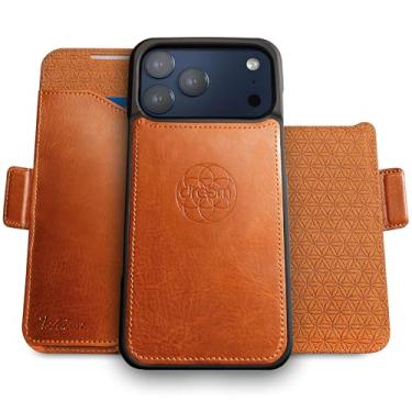Imagem de Dreem for iPhone 17 Pro Max Case Wallet, Revolutionary Phone Stand, Vegan Leather, MagSafe-Fit, Magnetic Detachable Flip Cover, RFID Blocking Card Holder, Gift-Box [Fibonacci:Caramel]