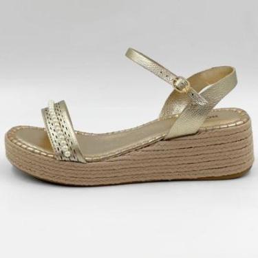 Imagem de Sandália Bottero Anabela Metalizada Casual Feminina-Feminino