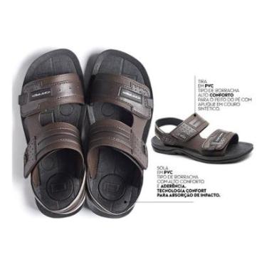 Imagem de Sandália Masculina Danper Original Confortável Solado Borracha Velcro Motoqueiro Dia a Dia-Masculino