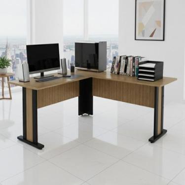 Imagem de Escrivaninha ME4195 Tecno Mobili, Amendoa/Preto