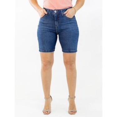 Imagem de Bermuda Feminina Jeans Cintura Alta Elastano Anticorpus-Feminino