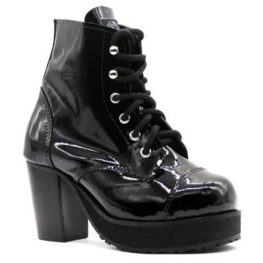 Imagem de Coturno Vilela Boots Salto Alto Feminino Verniz ou Fosco Couro Legítimo-Feminino