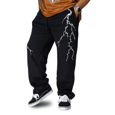 Imagem de Calça Moletom Trip Side Raio Tribal Baggy CMO-08 Cor:;Tamanho:G-Masculino