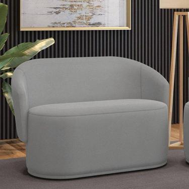 Imagem de Sofá 2 Lugares Namoradeira Orgânica Para Sala Malu Suede M11 - D`rossi Cor Cinza