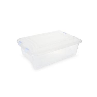 Imagem de Caixa Plastica Organizadora Transparente 30 Litros - Plasvale Branco