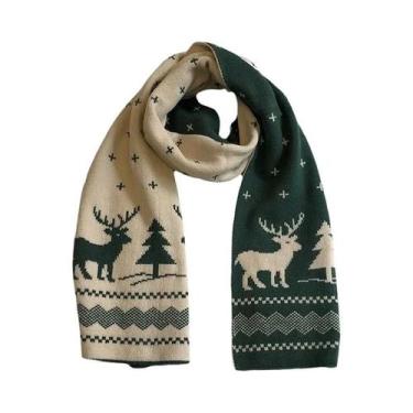 Imagem de Cachecol De Lã Tricotado Dupla Face Unissex Para O Inverno, Estilo Ver