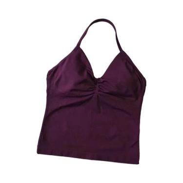 Imagem de Top De Ginástica Feminino Longline Com Alças E Costas Abertas, Top De 