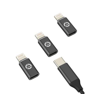 Imagem de Adaptador de carregador USB C fêmea para Lightning macho de 27 W (pacote com 3) para iPhone 14 13 Pro Max para Apple para iPad tipo C Jack carregamento rápido tipo C cabo de dados conector conversor