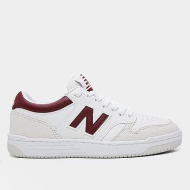 Imagem de Tênis New Balance 480 Low Masculino, Branco, Vinho, 39