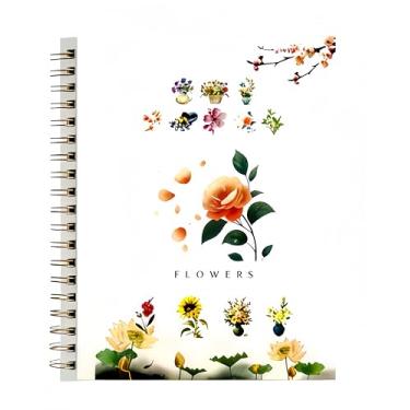 Imagem de Livro de exercícios em aquarela, conjunto de pintura de livros de aquarela, livro de colorir de água, conjunto adulto de tinta de aquarela, com tinta e caneta (sem tinta - flores)