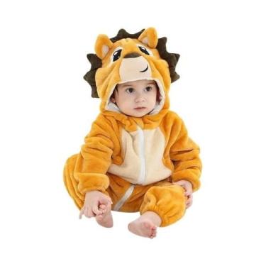 Imagem de Macacão De Bebê Unissex Com Capuz Em Flanela, Pijamas De Inverno Com E