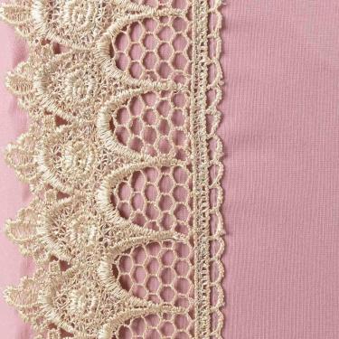 Imagem de Jogo De Lençol Rubi Queen 4 Pçs 100% Algodão 200 Fios Ponto Palito Bordado - Rosê