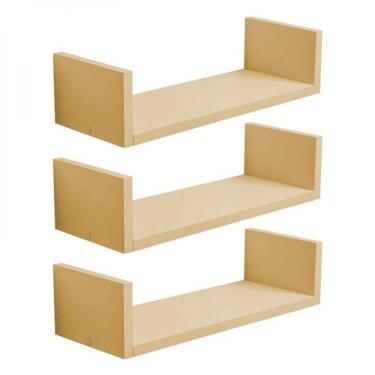 Imagem de Kit 3 Prateleiras U 30 x 15cm Bege Claro Invisível
