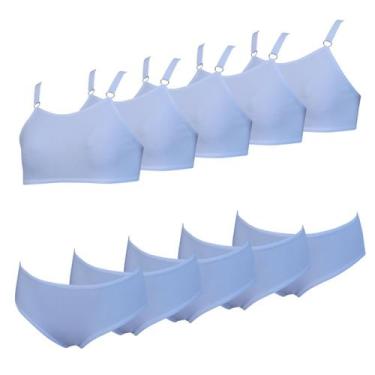 Imagem de Kit 5 Conjunto Infantil Calcinha e Sutiã Menina Algodão - OPTE, P, Bra