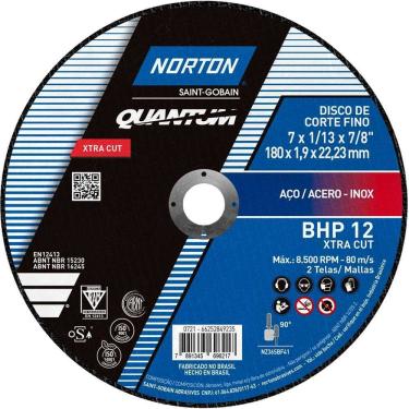 Imagem de Disco Corte 180mm X 1,9mm X 22,2 Mm Bhp-xtra Cut Para Aço Inox Alta Performance 66252849235,norton Ostenvonder