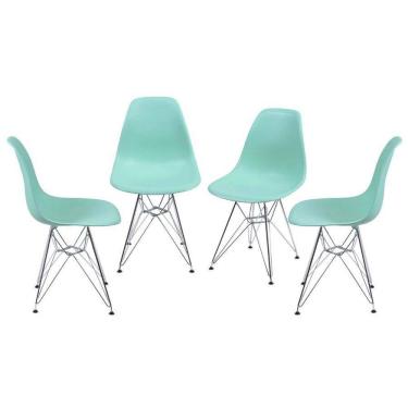 Imagem de Kit 4 Cadeiras Boxbit Dkr Eames Base Cromada Tiffany