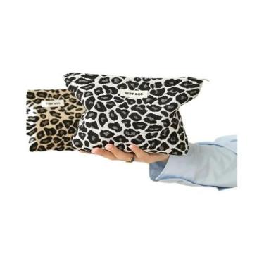 Imagem de Bolsa De Moedas Pequena Com Estampa De Leopardo, Necessaire Feminina, 