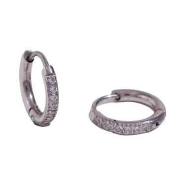 Imagem de Brincos Huggie Hoop Com Cristais Transparentes E Pedras Preciosas, Rev