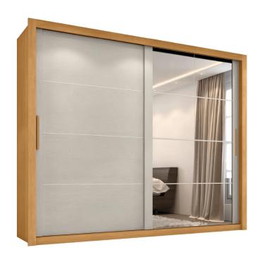 Imagem de Guarda Roupas Casal com Espelho 2 Portas de Correr 6 Gavetas Modena