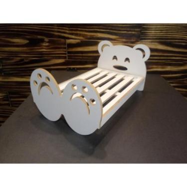 Imagem de Cama Para Boneca Baby Alive Modelo Urso Em Mdf - Mbrasil, Branco