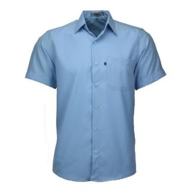 Imagem de Camisa Masculina Não Amassa Amil Microleve Com Bolso Promoçã, Azul beb