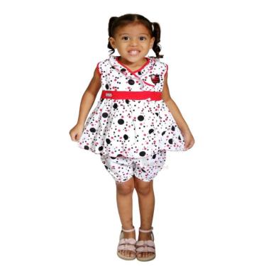 Imagem de Vestido Flamengo Infantil com Shorts e Tiara Oficial