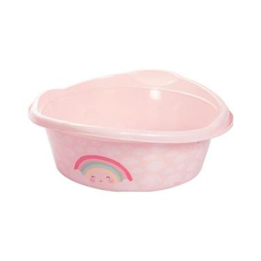 Imagem de Bacia de Bebê Infantil Decorada Ursinho 17,5 Litros PlasUtil Azul e Ro