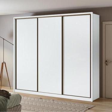 Imagem de Guarda-roupa Casal Spazio 270 3 Portas 6 Gavetas Branco Lopas - MÓVEIS