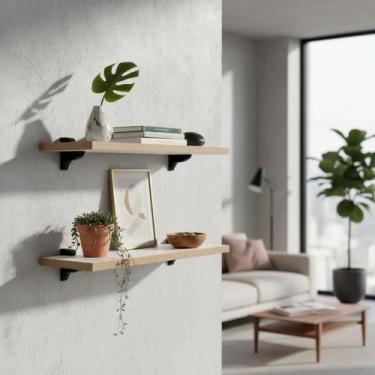 Imagem de Prateleiras MDF Laminado 15mm REFORÇADO 2un c/ Suporte Tucano Decoraçã
