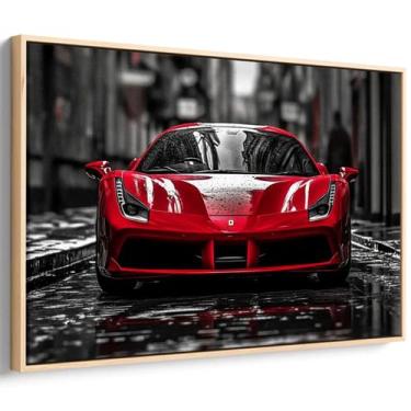 Imagem de Quadro decorativo Carro Veloz em Noite de Chuva Urbana - Art Canvas, 9