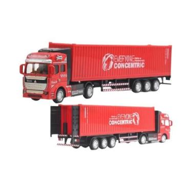 Imagem de 1/48 caminhão contêiner de tamanho grande removível brinquedo de corda