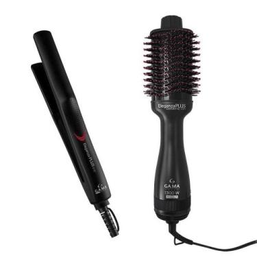 Imagem de Escova Secadora Eleganza Plus Gama e Chapinha Eleganza Plus, Bivolt